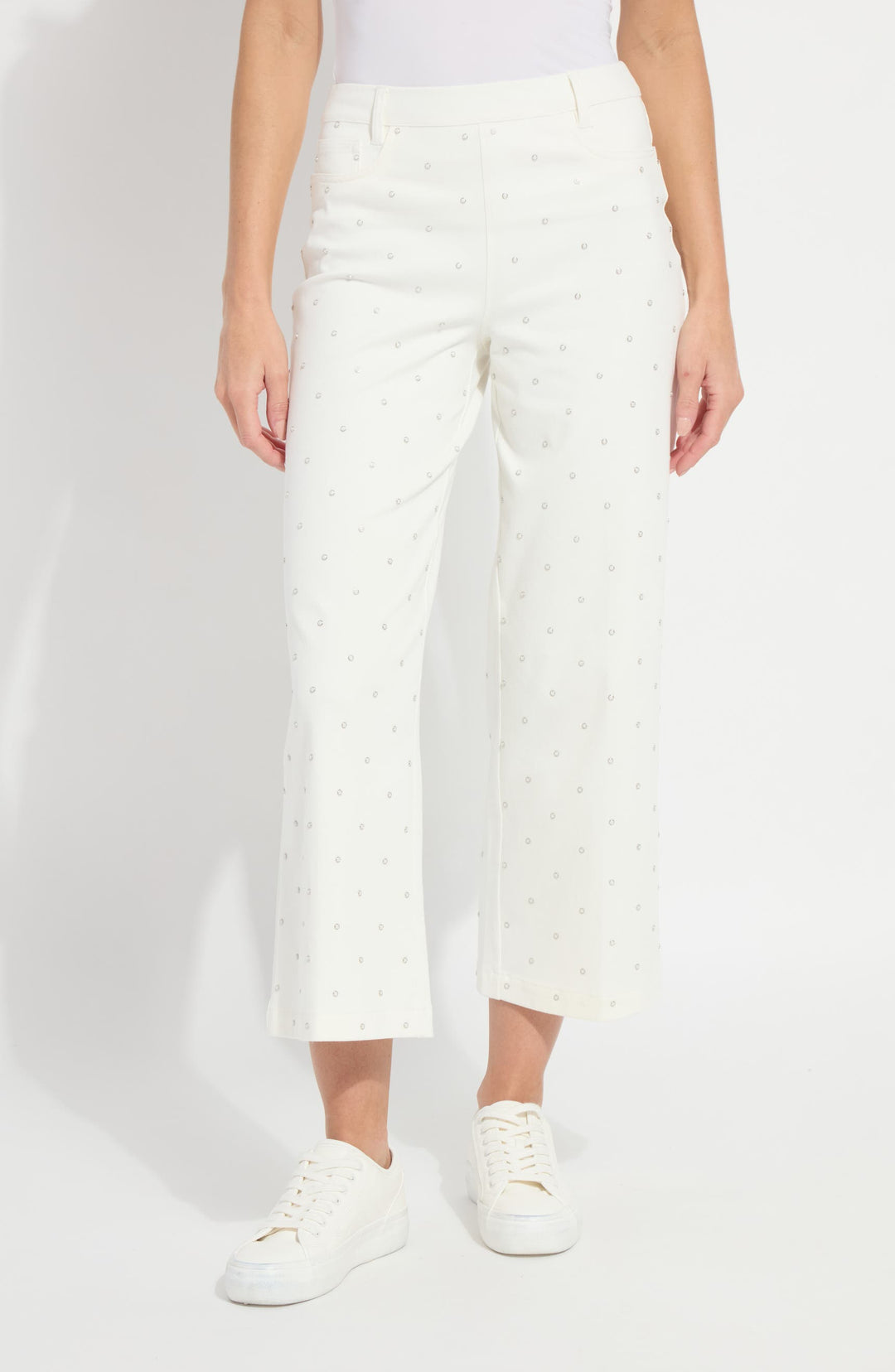 Lysse Audrey Pearl Embellished Crop Denim
