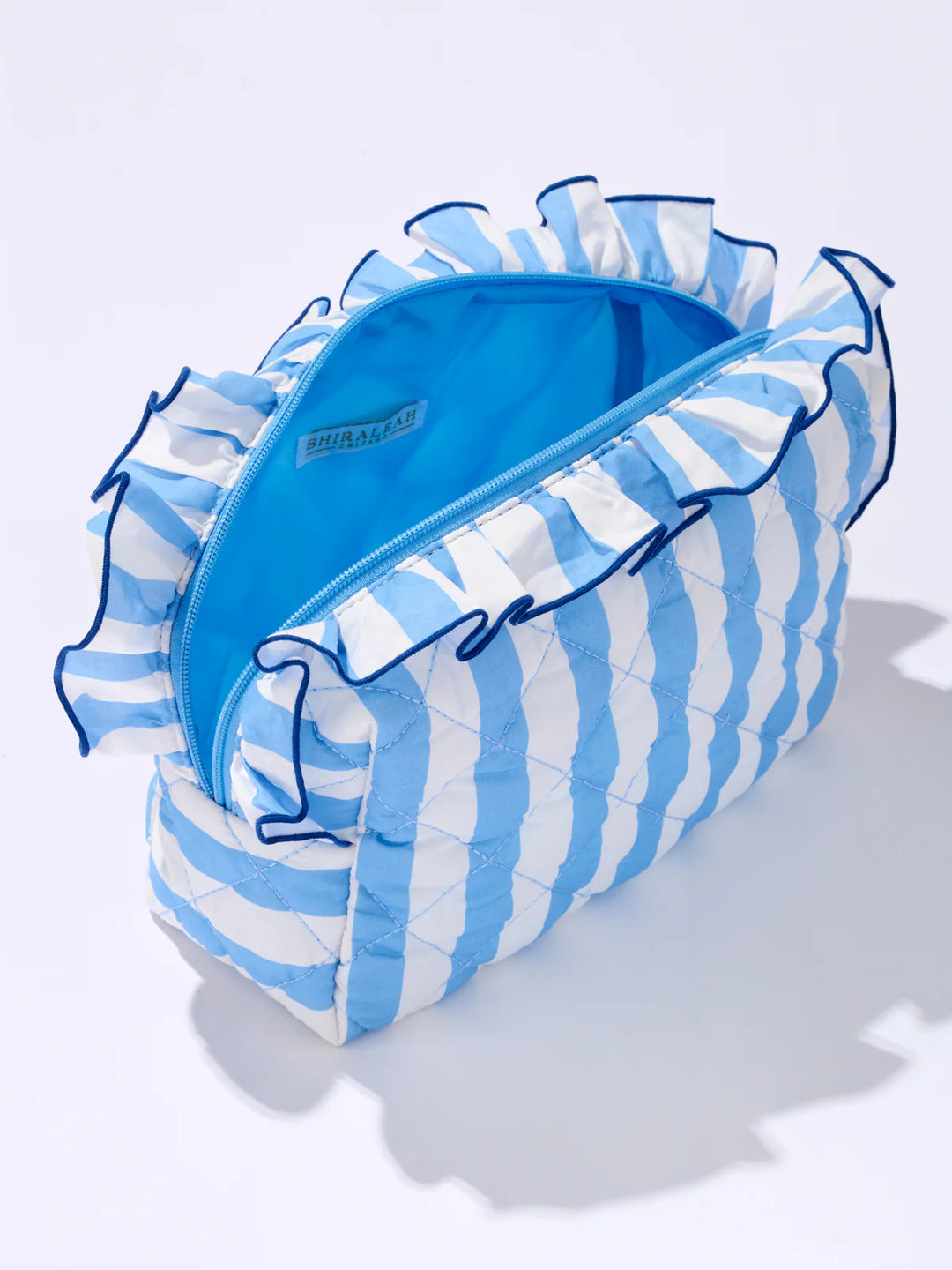 Blue Fancy Large Zip Pouch