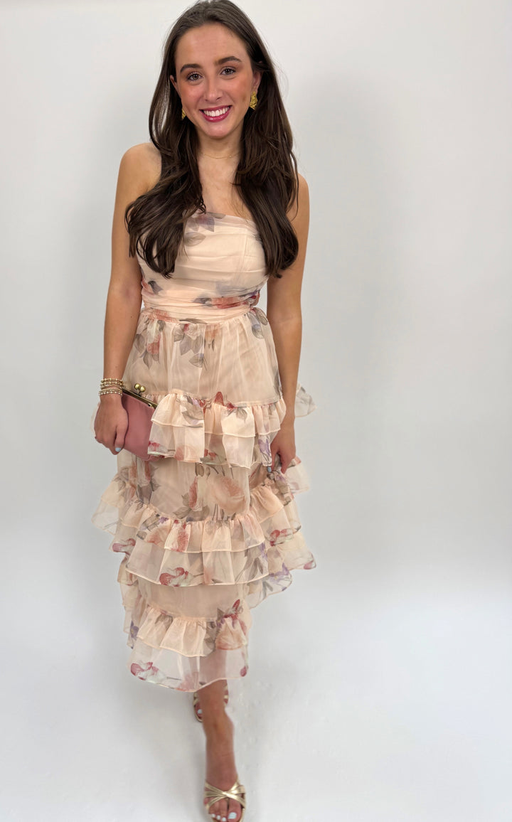 Marigold Tiered Strapless Dress