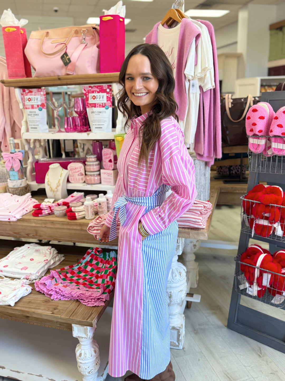 Libby Stripe Dress Pink
