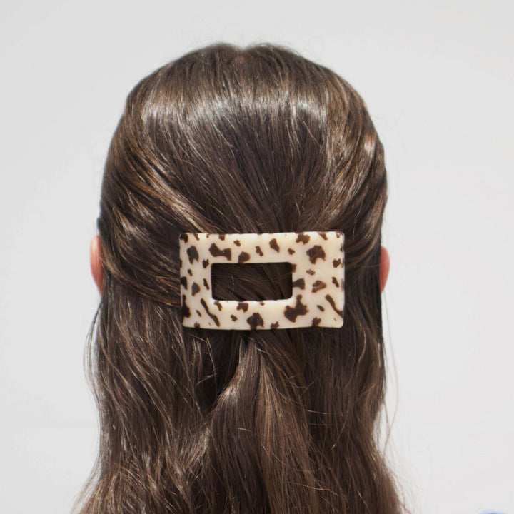 Teletie Blonde Tortoise Small Flat Rectangle Hair Clip