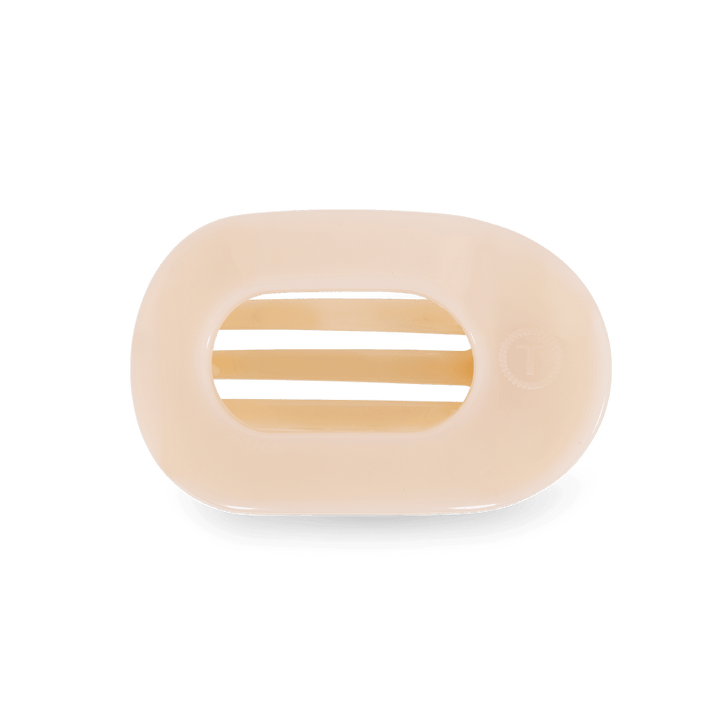 Almond Beige Small Flat Round Hair Clip