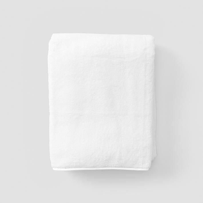 Weezie Signature Bath Towel | White on White