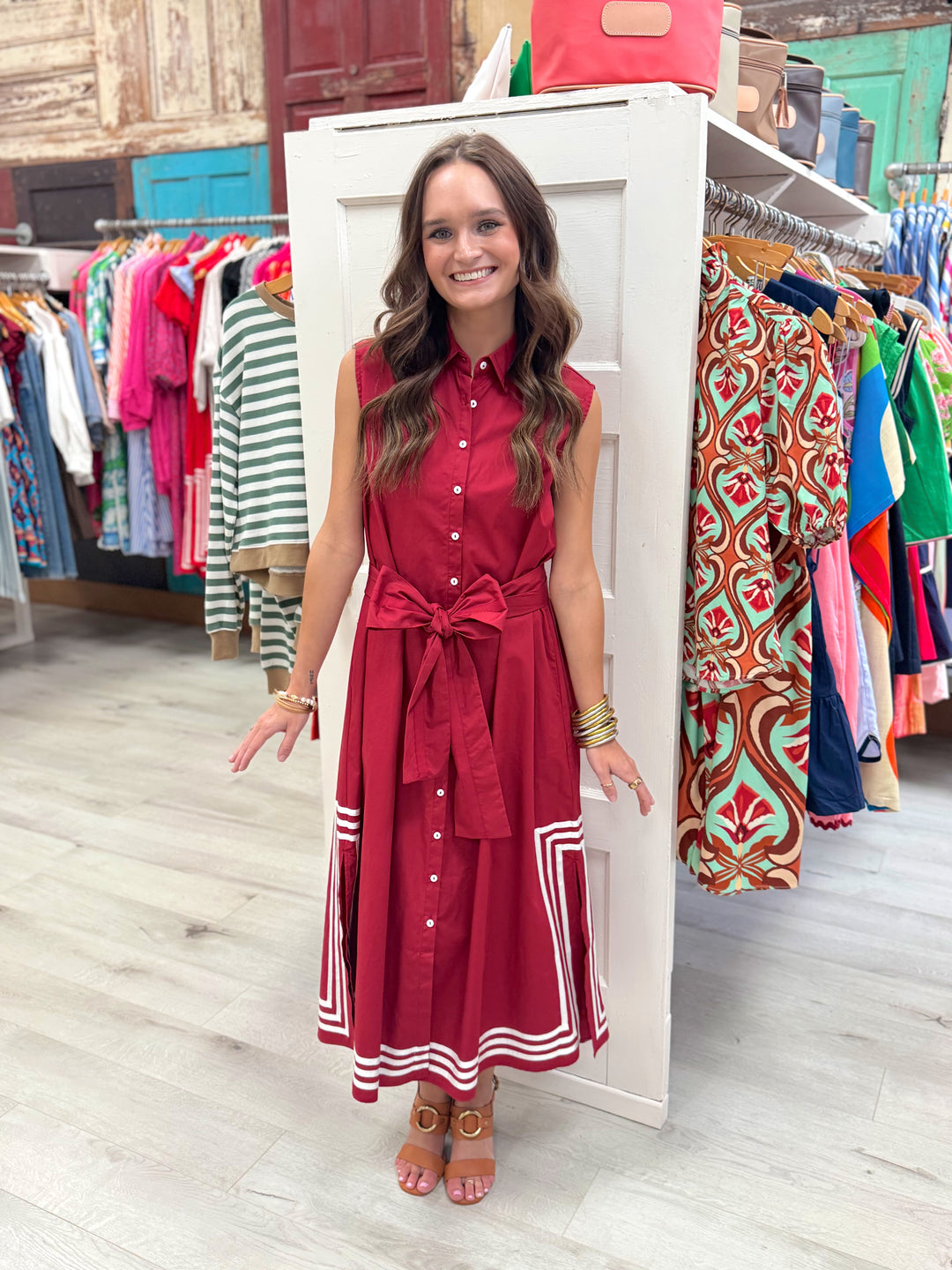 Cassie Long Shift Dress | Dark Red