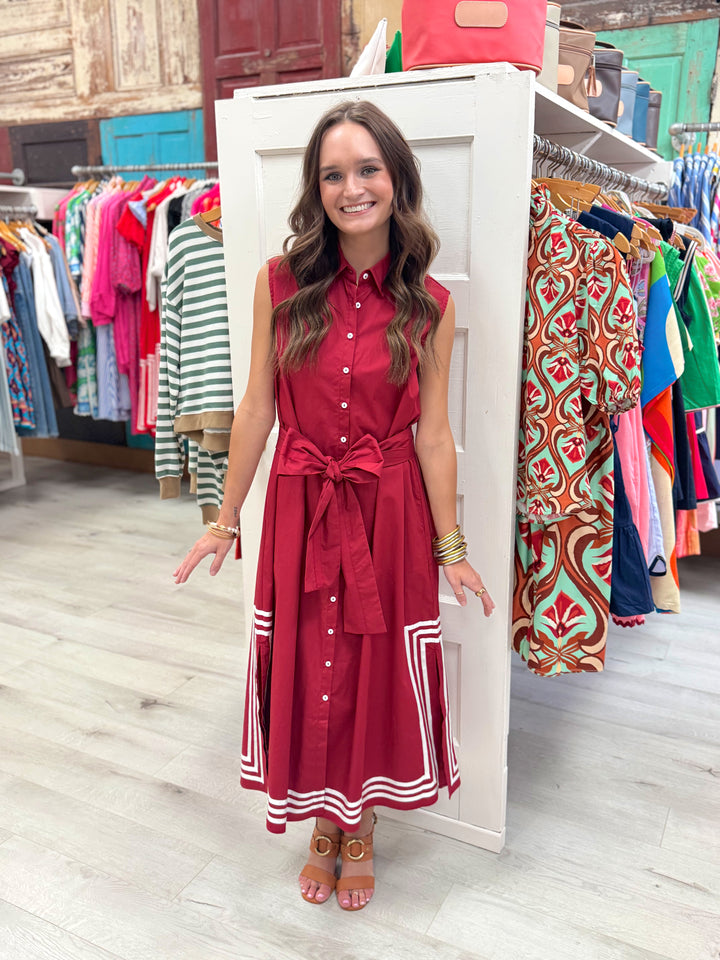 Cassie Long Shift Dress | Dark Red