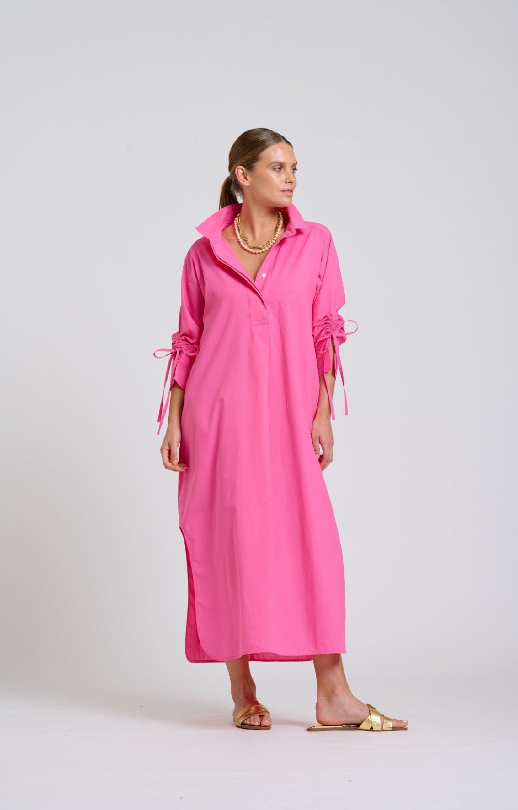 Millie Dress Shirtdress | Hot Pink