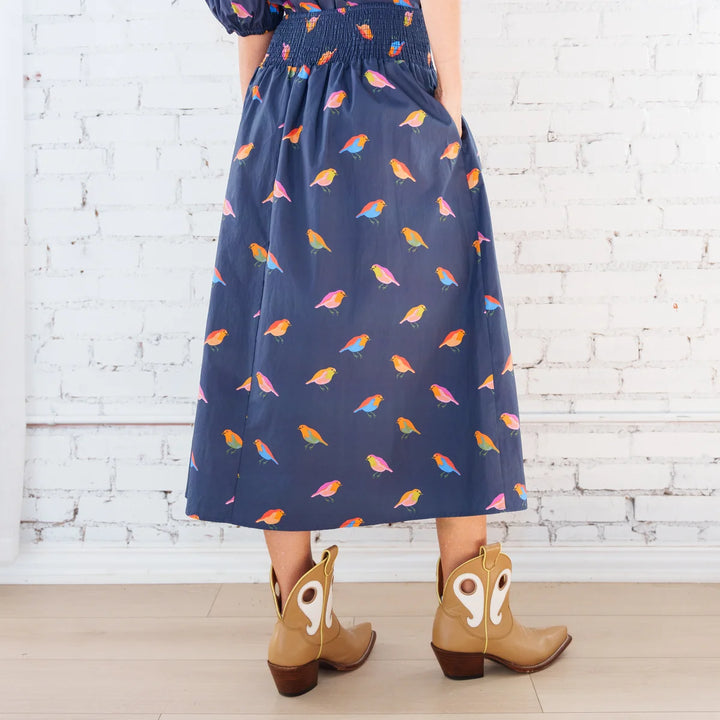 Sutton Skirt | Navy Bird