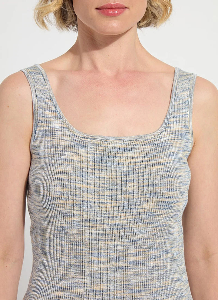 Junie Space Dye Rib Tank | Umber Blue Multi