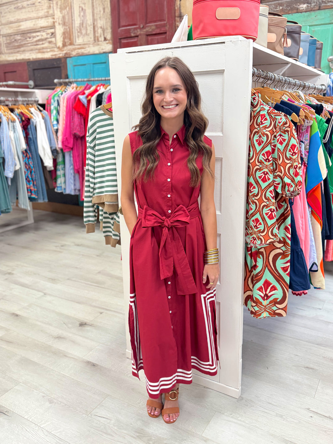 Cassie Long Shift Dress | Dark Red