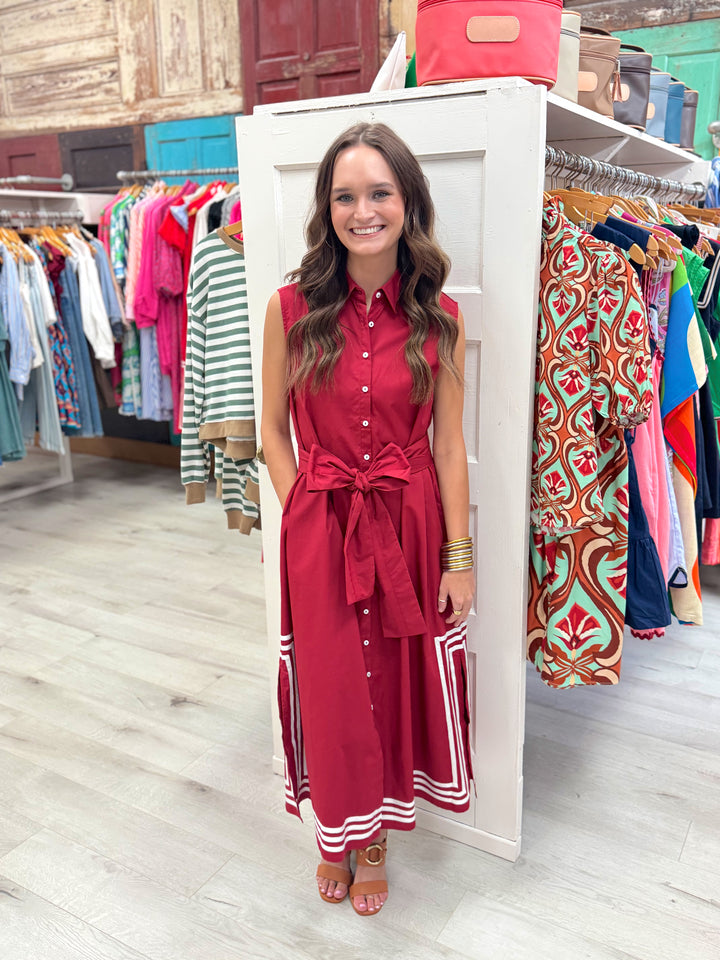 Cassie Long Shift Dress | Dark Red