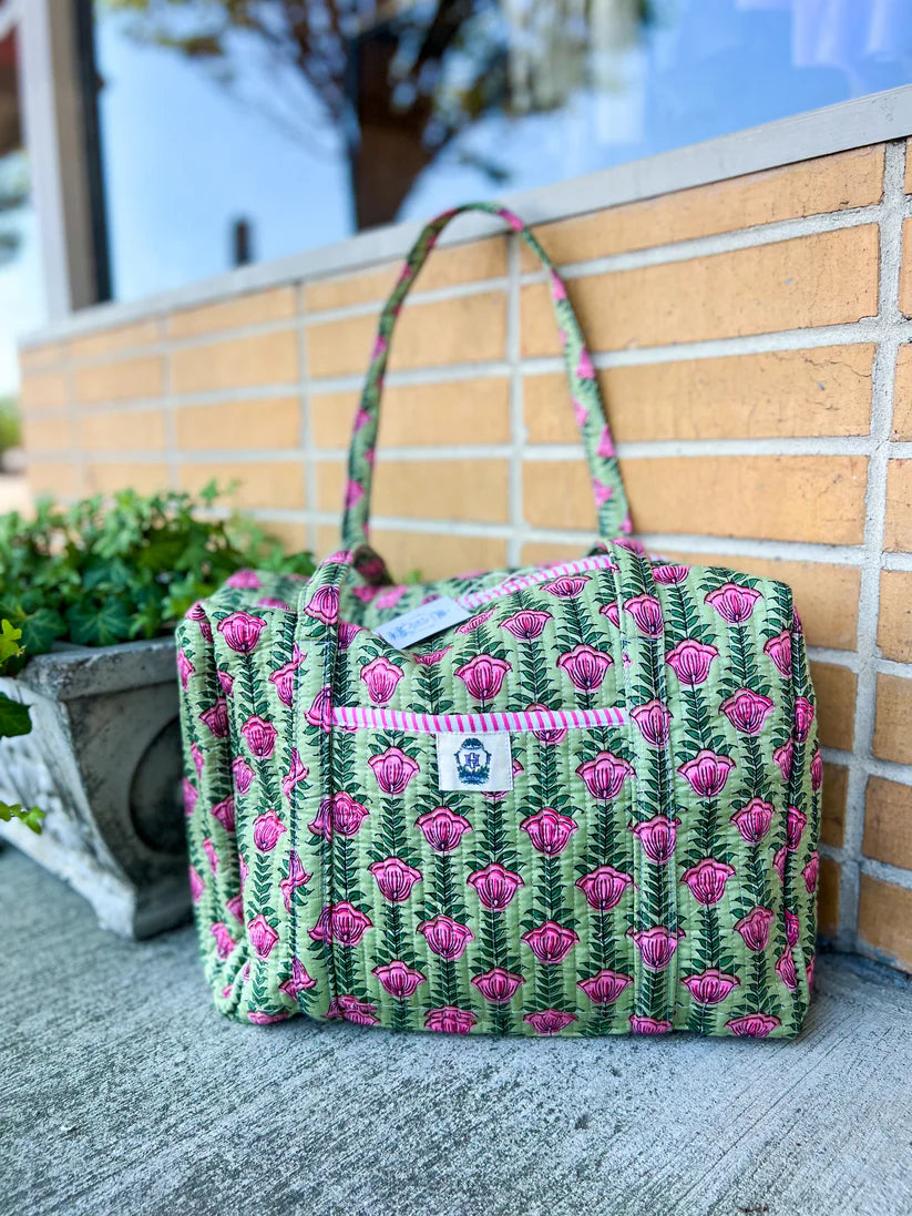 Green Ivy Mini Quilted Duffle Bag*