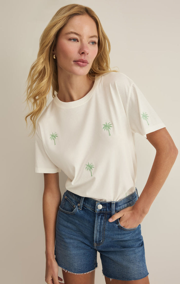 Palms Boyfriend Tee | Sea Salt