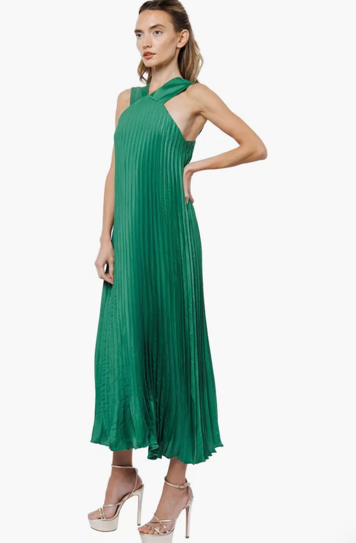 Melisa Pleated Halter Dress