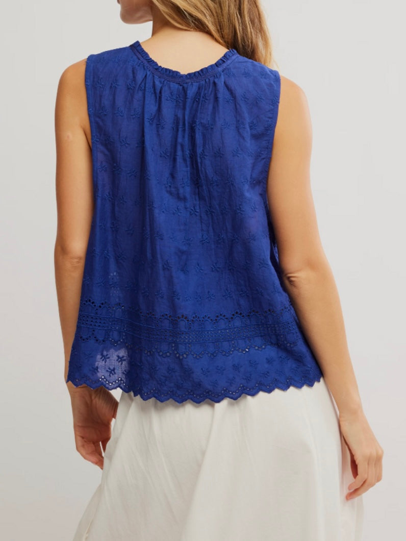 Marina Eyelet Tank / Bellwether Blue