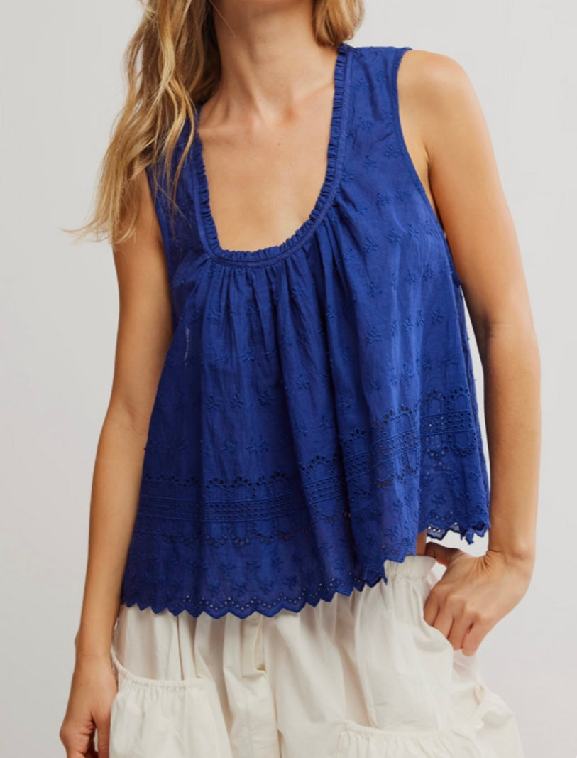 Marina Eyelet Tank / Bellwether Blue