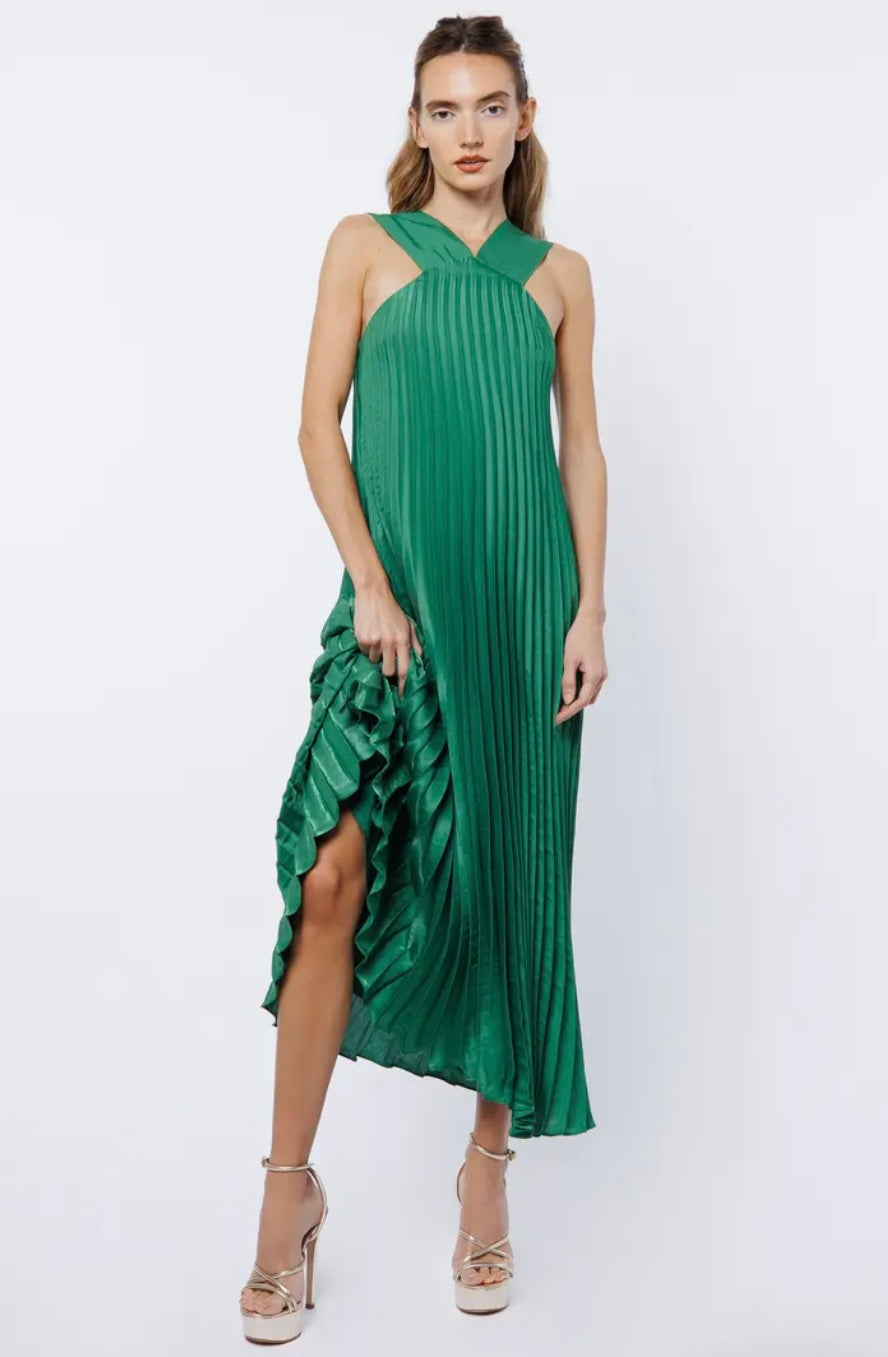 Melisa Pleated Halter Dress