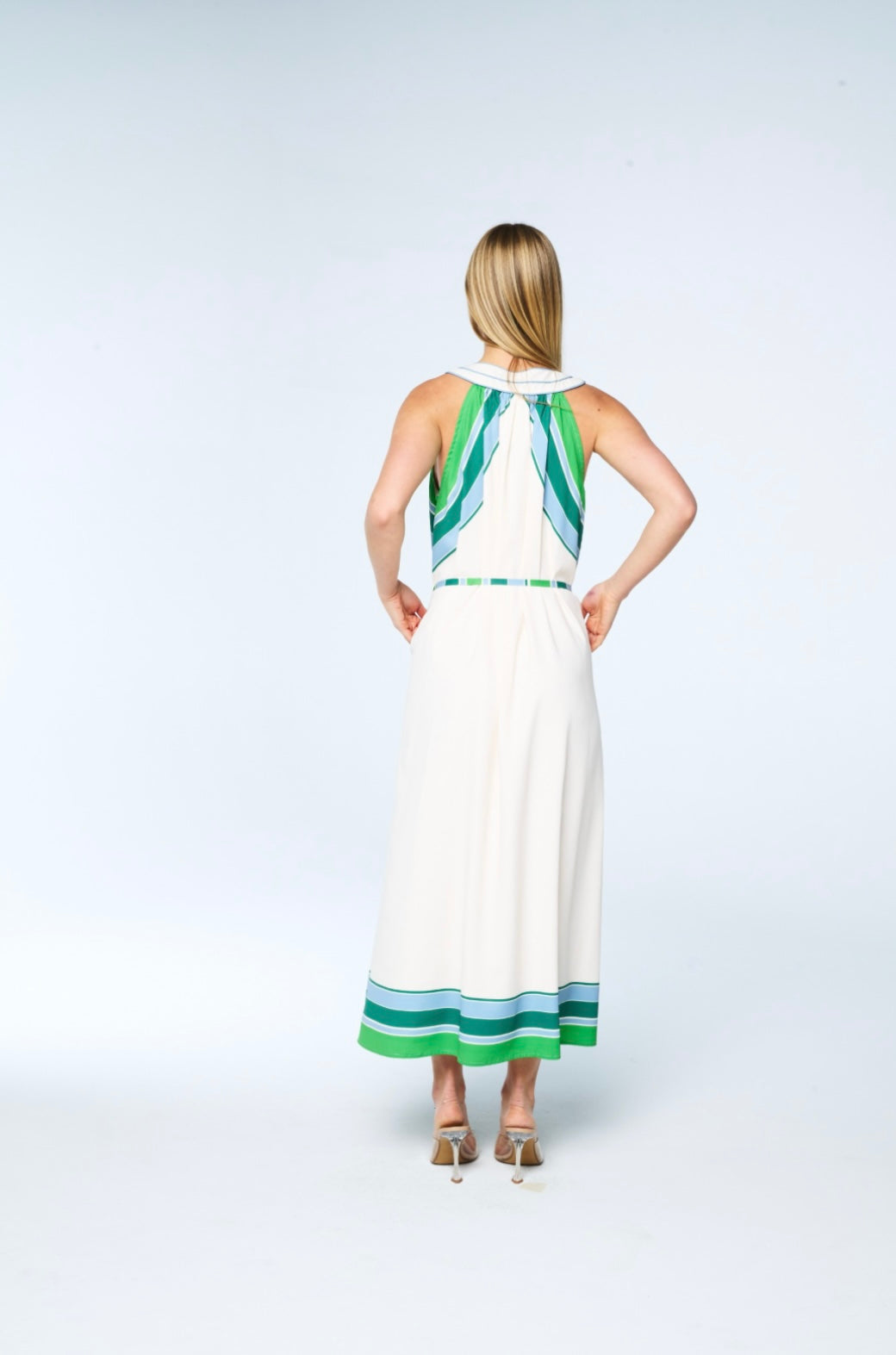 Mavis Striped Halter Midi Dress