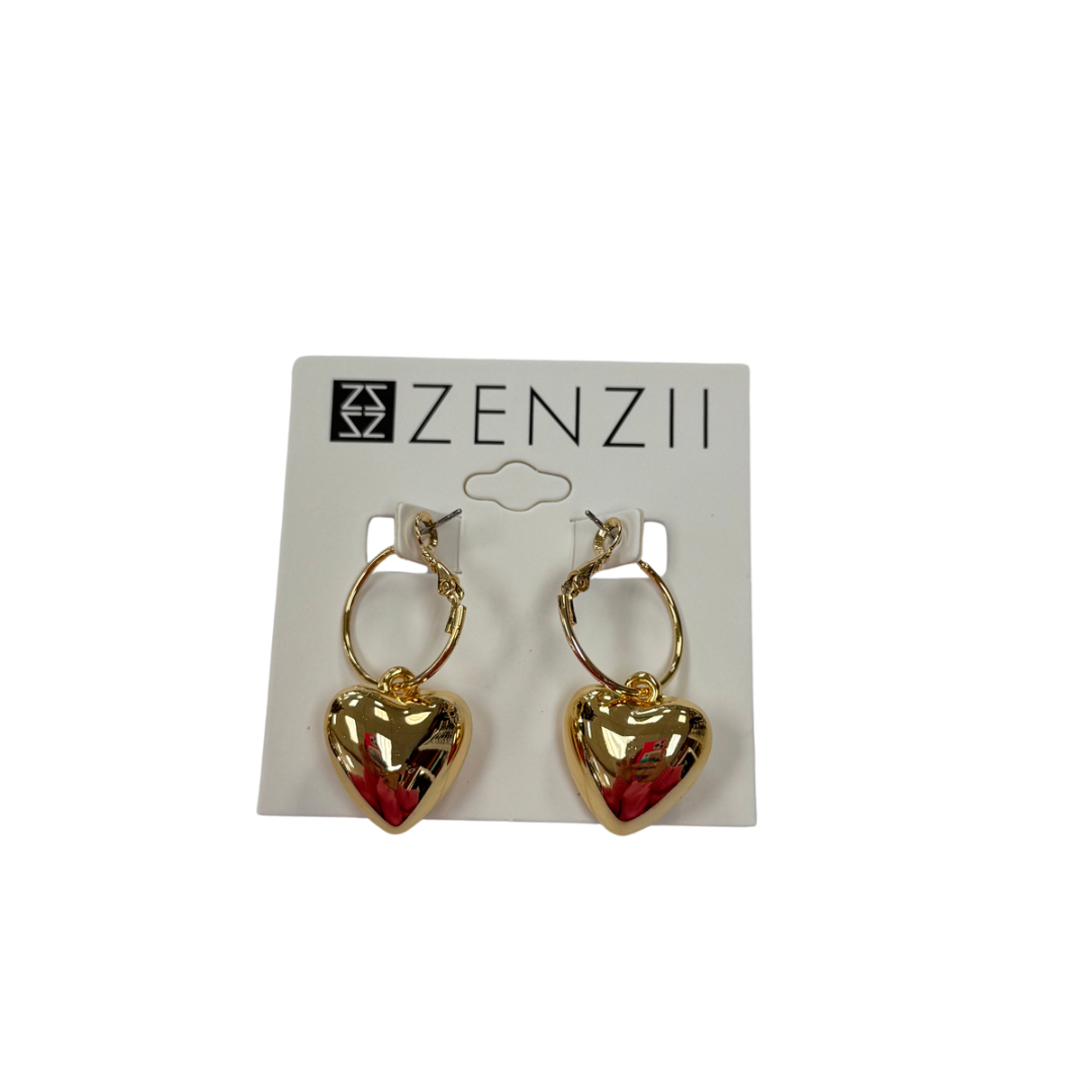 Metal Heart Drop Earring