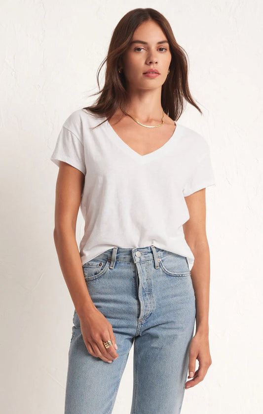 Modern V-Neck Tee White