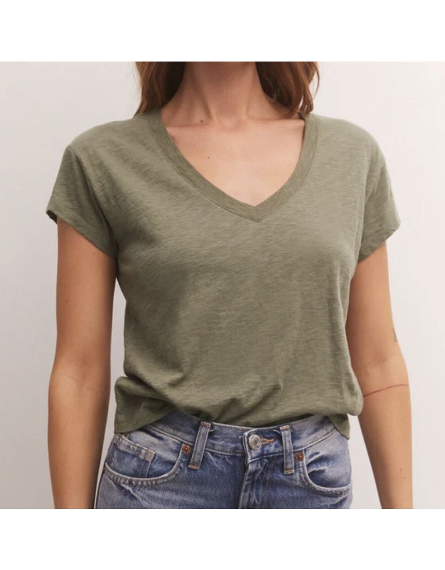 Modern V- Neck Tee / Lawn