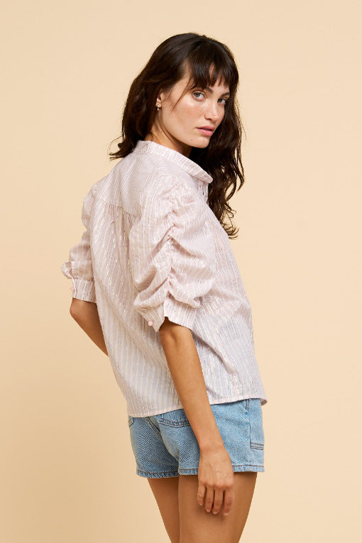 Afina Puff Sleeve Buttondown Top