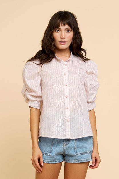 Afina Puff Sleeve Buttondown Top