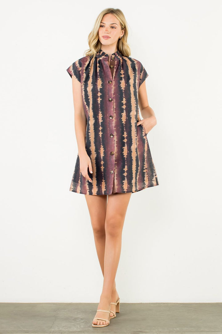 Tie Dye Button Up Dress