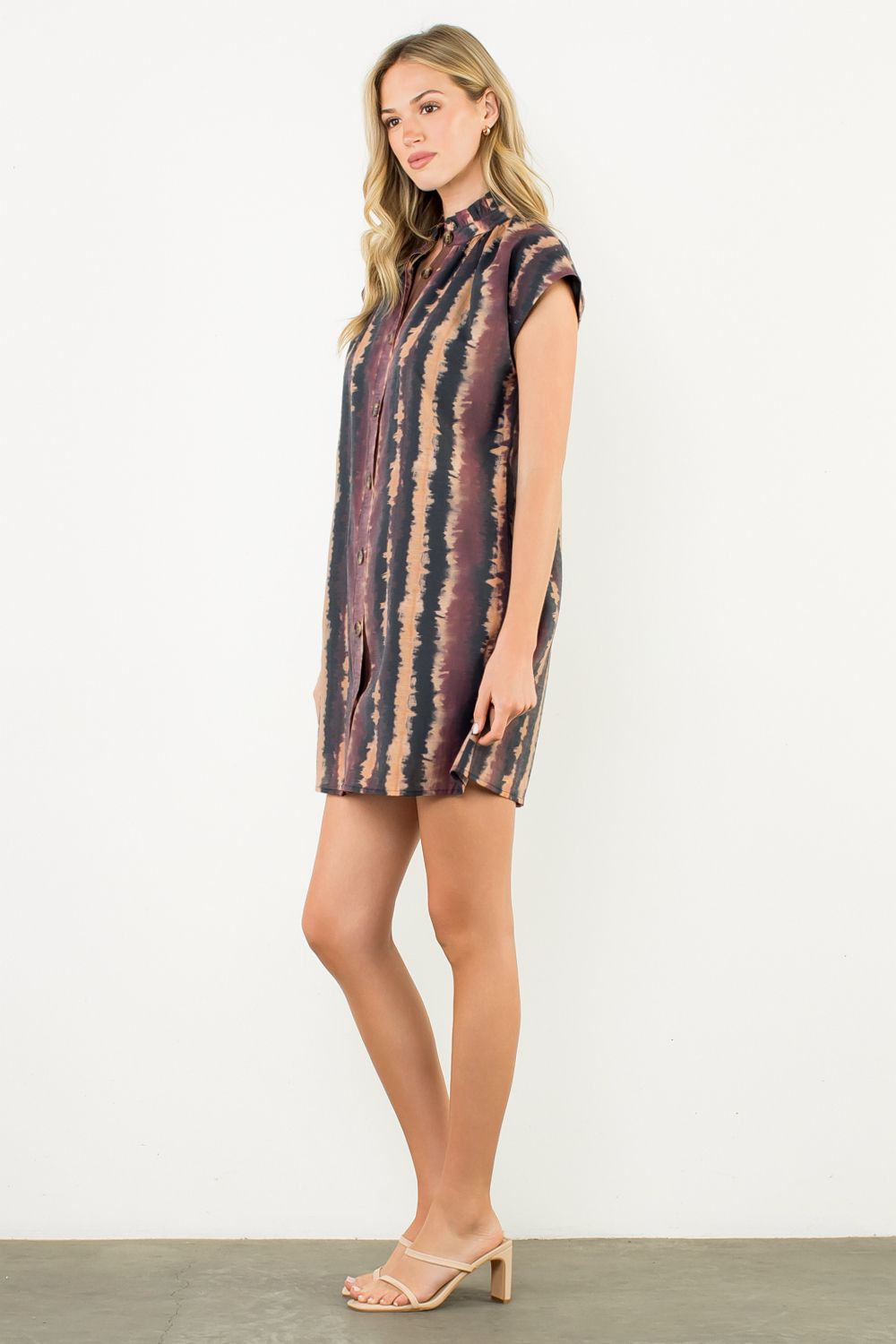 Tie Dye Button Up Dress