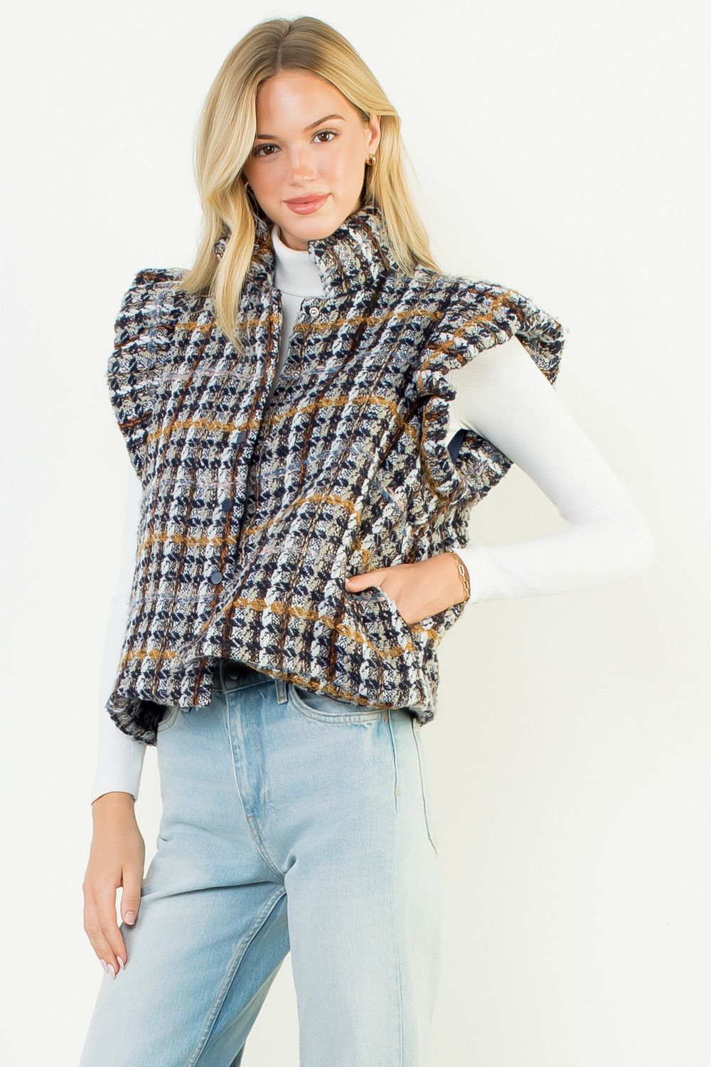 Plaid Tweed Vest