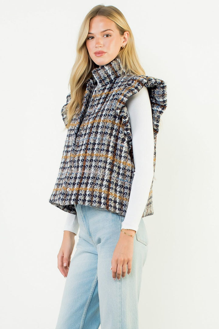 Plaid Tweed Vest