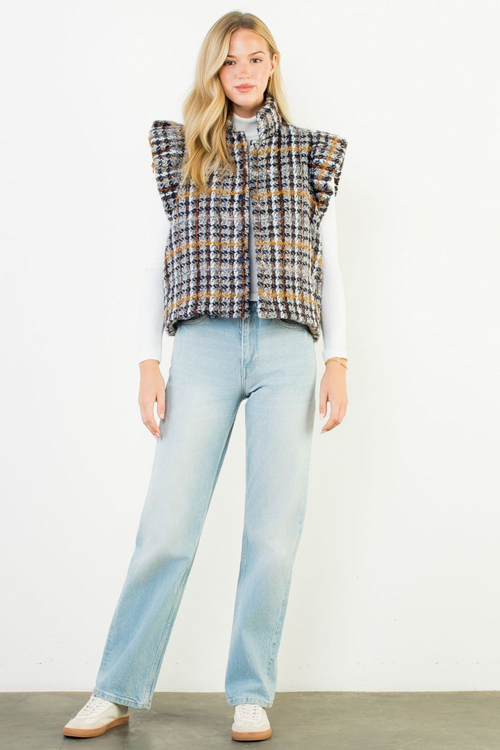 Plaid Tweed Vest