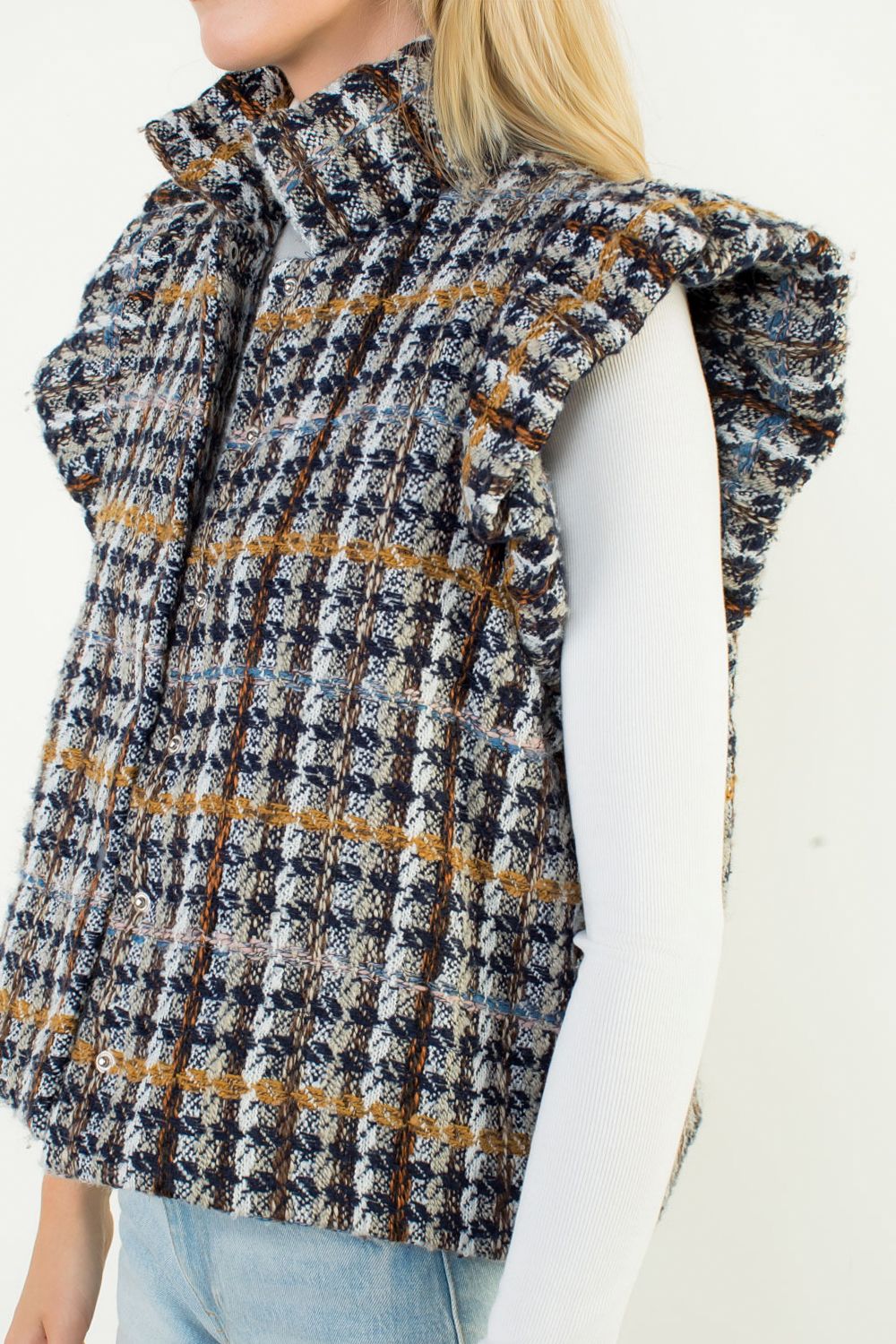 Plaid Tweed Vest