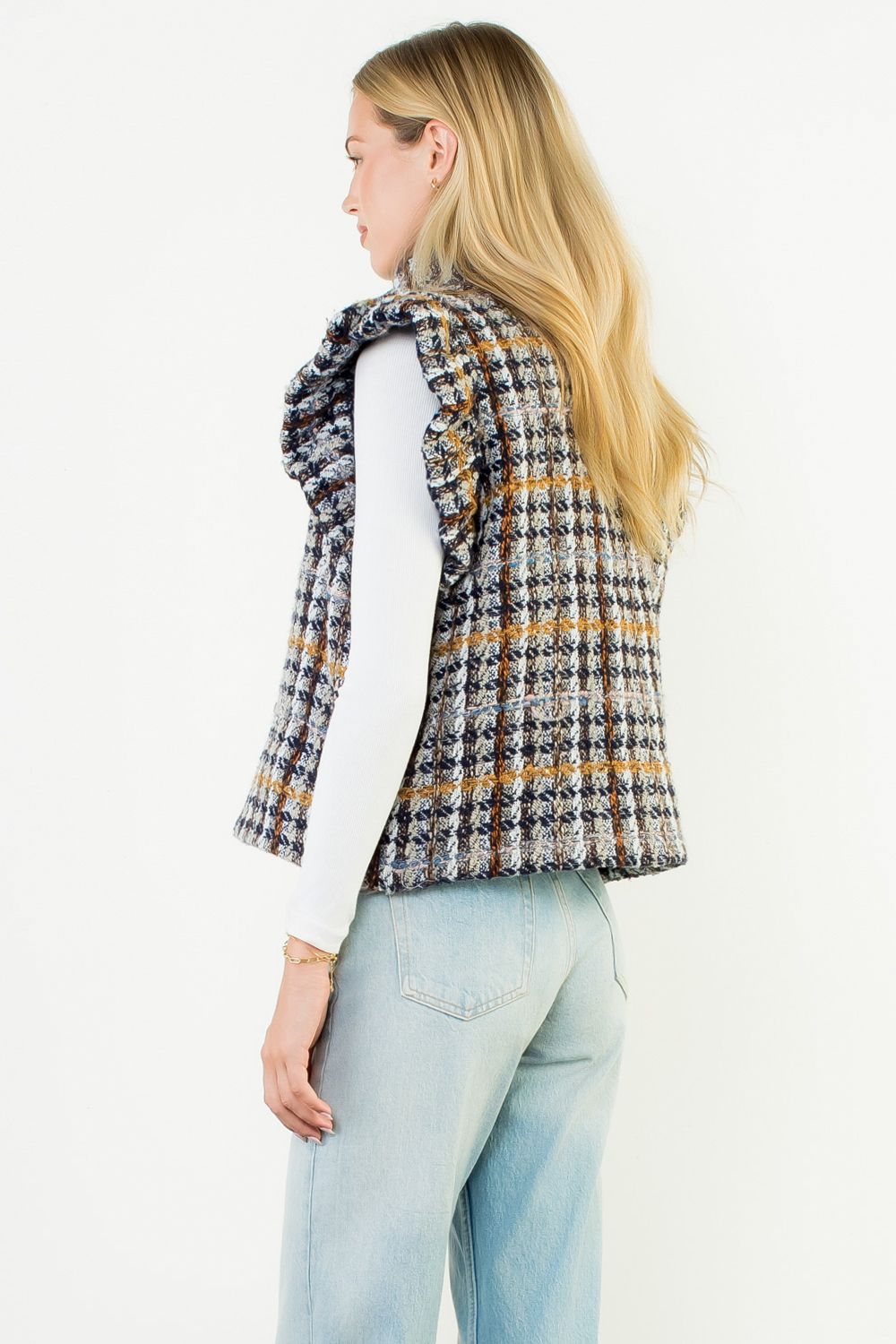 Plaid Tweed Vest
