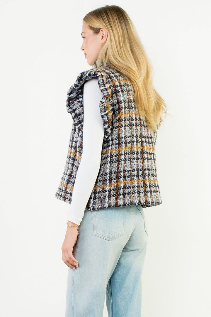 Plaid Tweed Vest