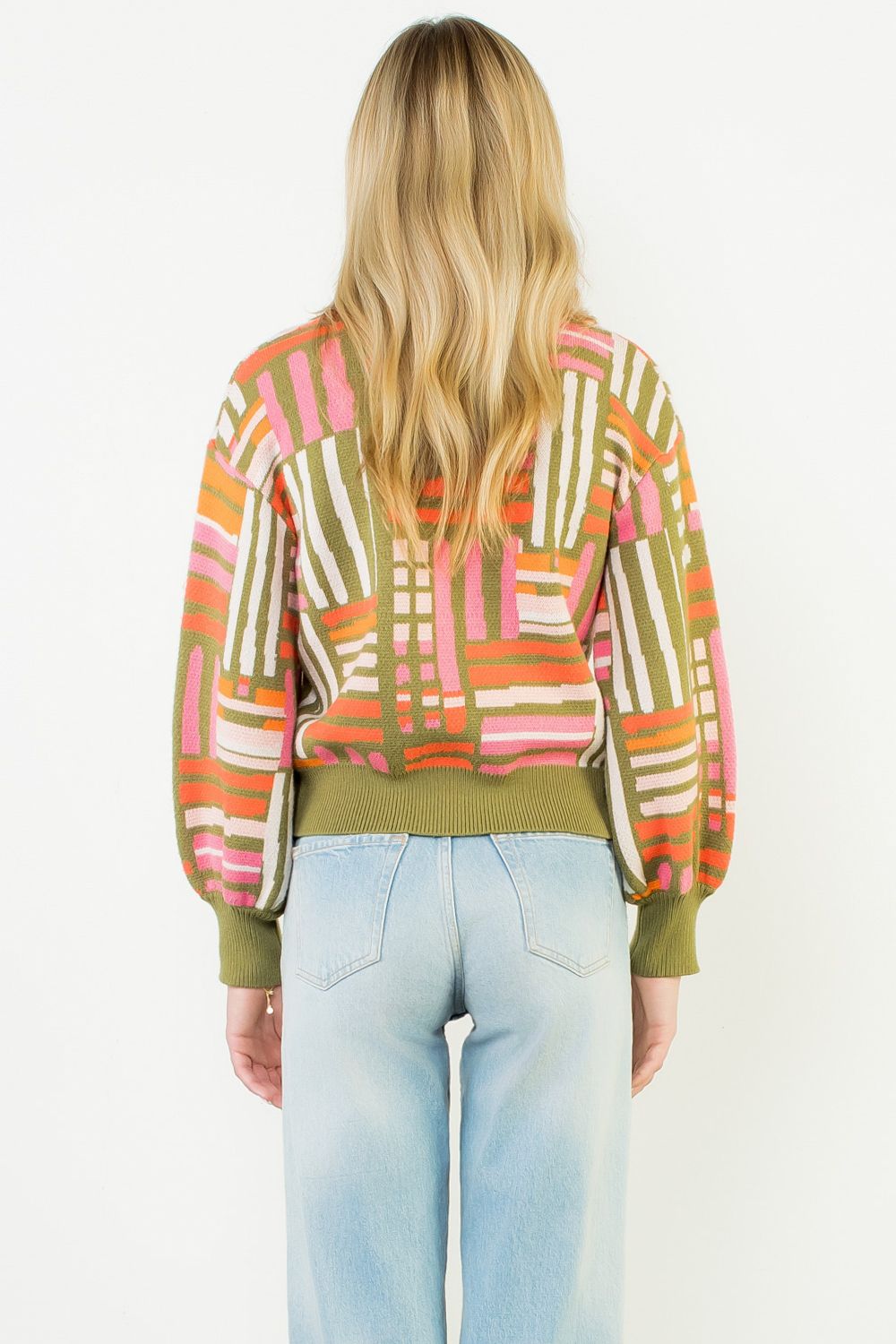Colorful Pattern Knit Sweater