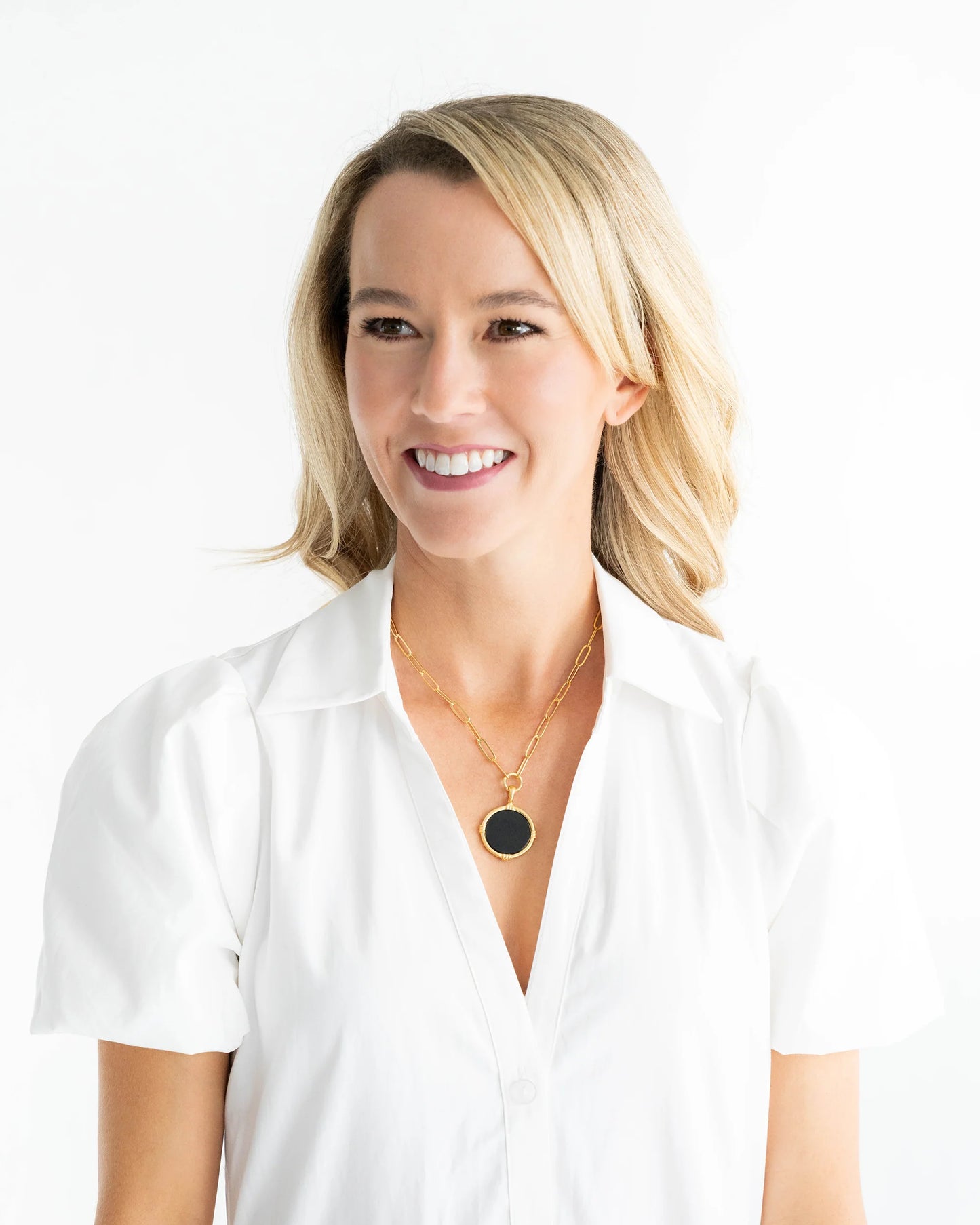 Ida Paperclip Necklace - Black Onyx*
