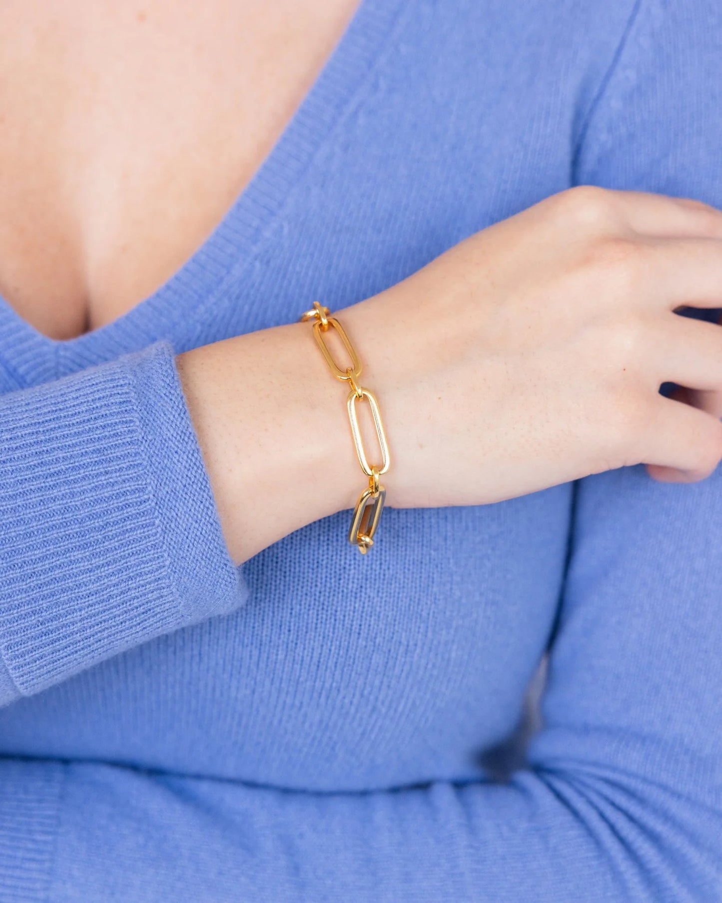 Mixed Link Paperclip Bracelet*
