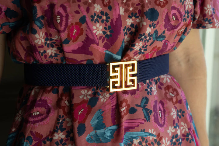 Stretch Band Belt Navy Blue