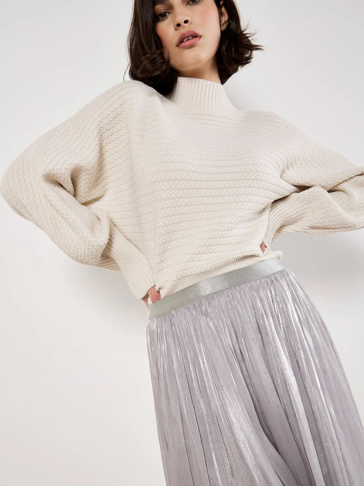 Stud Shimmer Midi Skirt