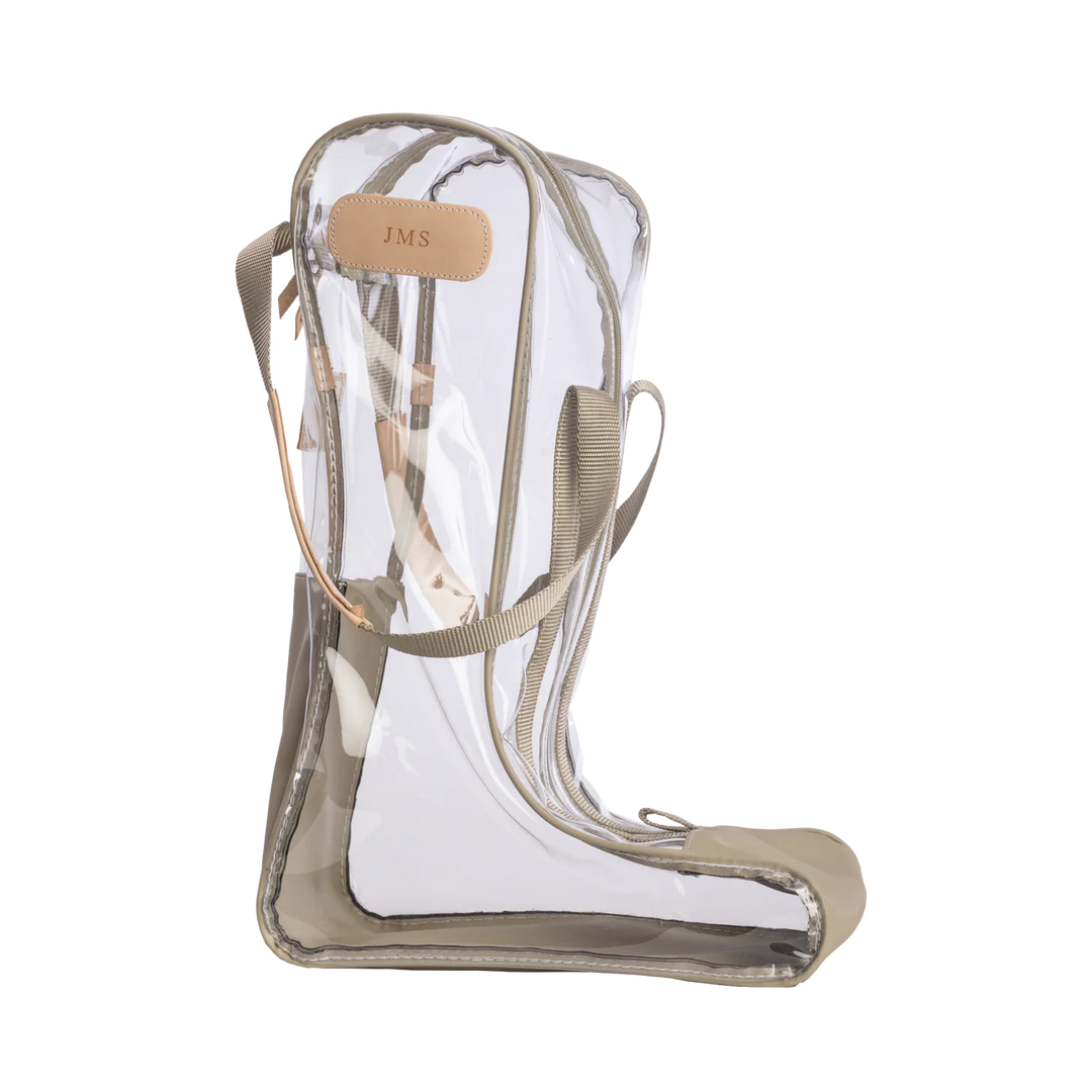 Jon Hart Clear Tall Boot Bag | Tan Coated Canvas
