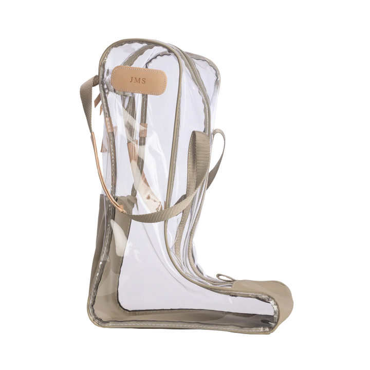 Jon Hart Clear Tall Boot Bag | Tan Coated Canvas