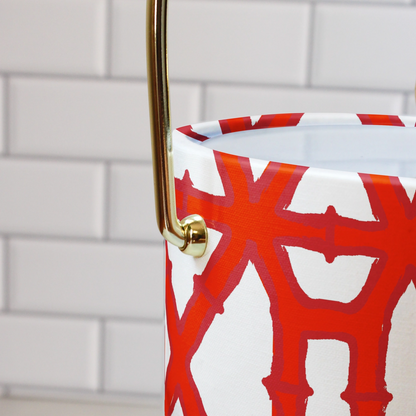 Bamboo Red Ice Bucket