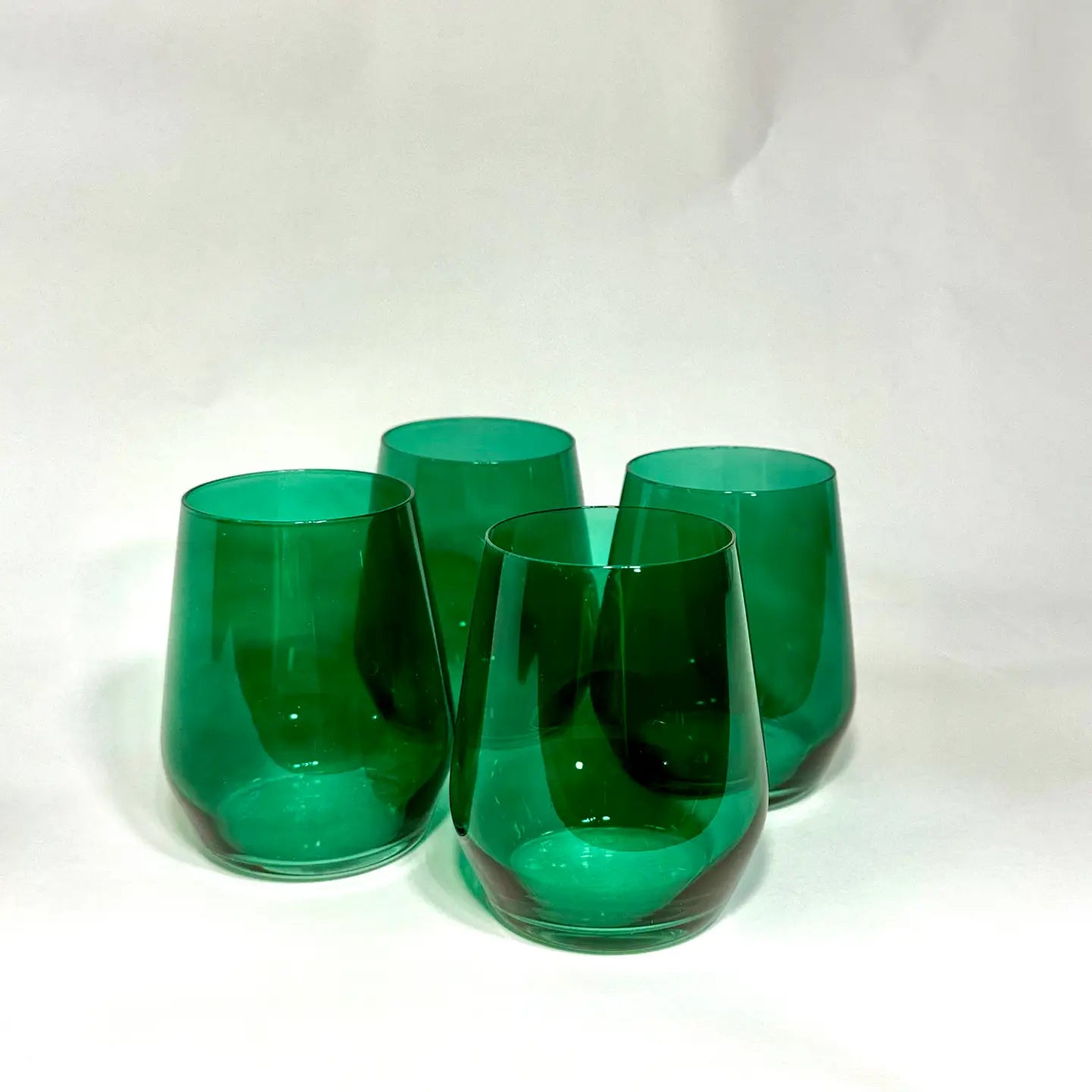 Emerald Green Stemless Wine Glass