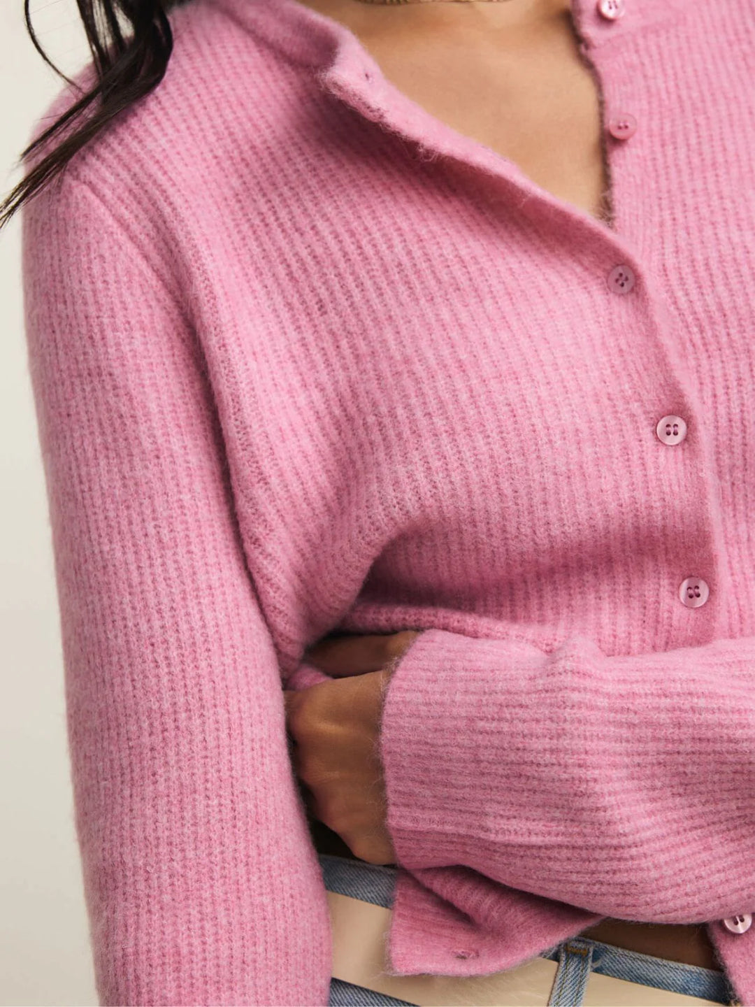 Medina Rib Cardigan Pink Crush