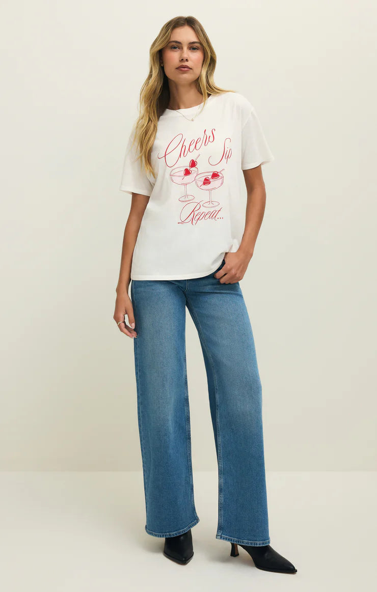 Cheers Boyfriend Tee Sea Salt
