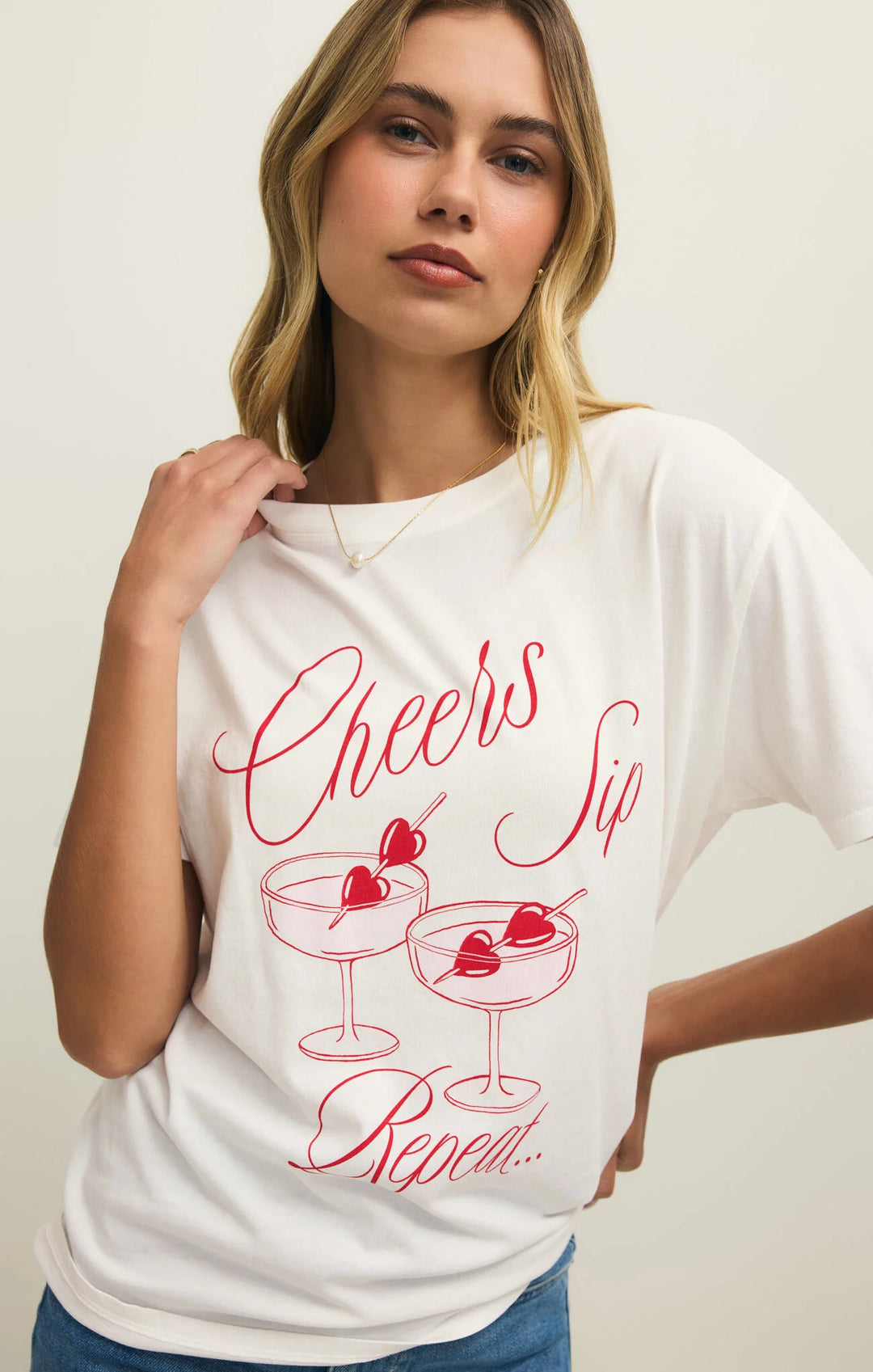 Cheers Boyfriend Tee Sea Salt