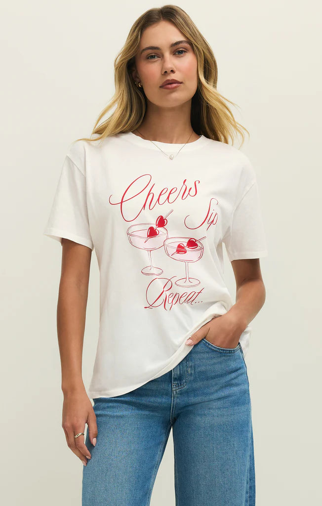 Cheers Boyfriend Tee Sea Salt