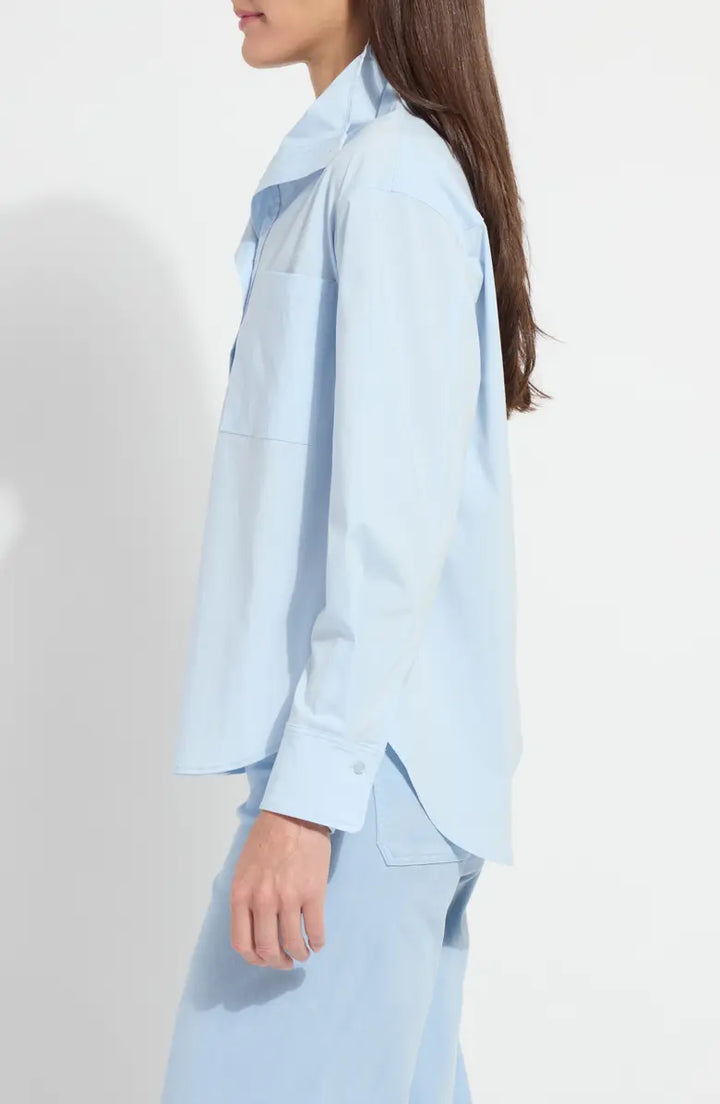 Tulsi Funnel Neck Button- Up Shirt