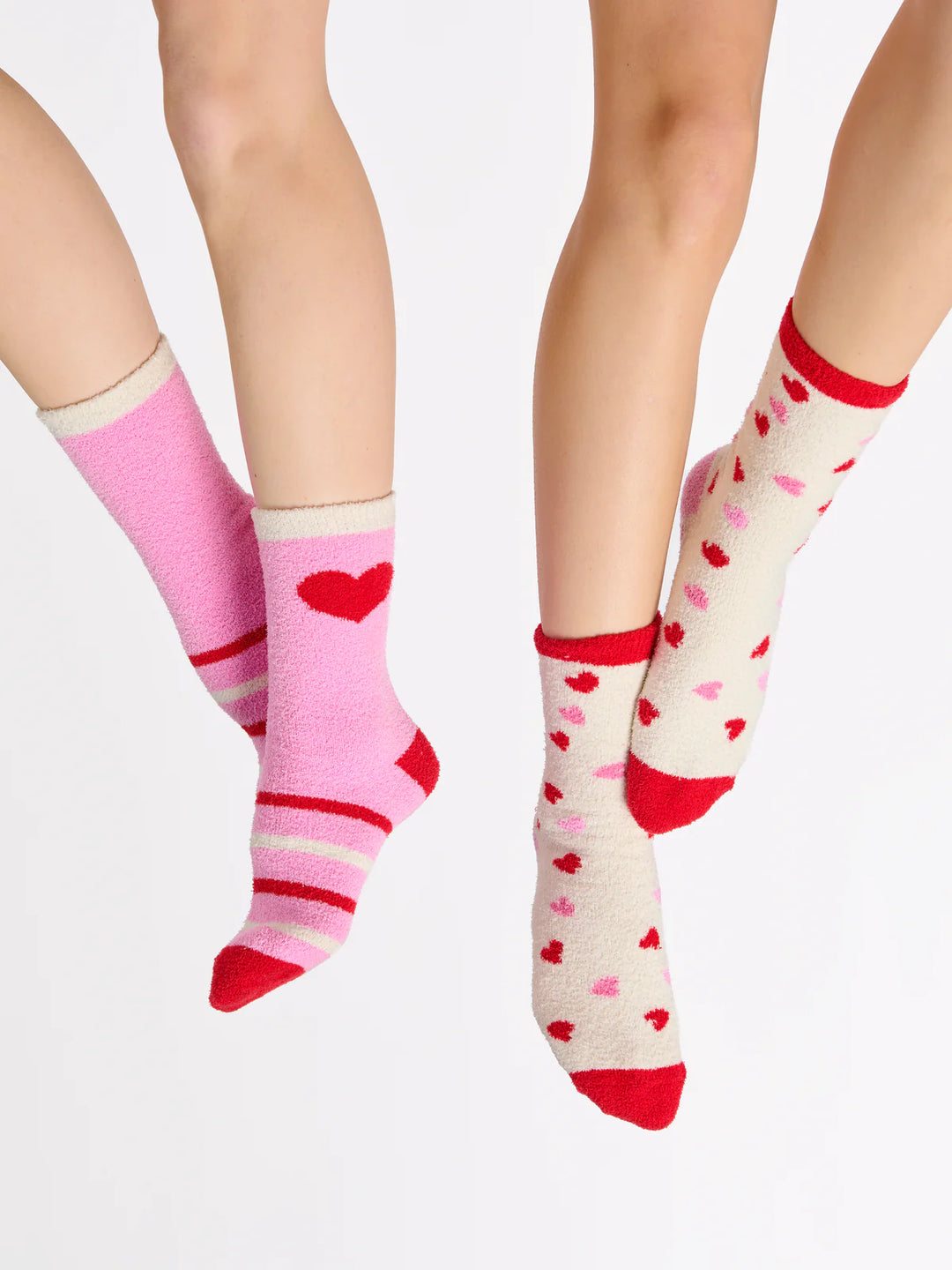 Shiraleah Candy Heart Socks, Ivory