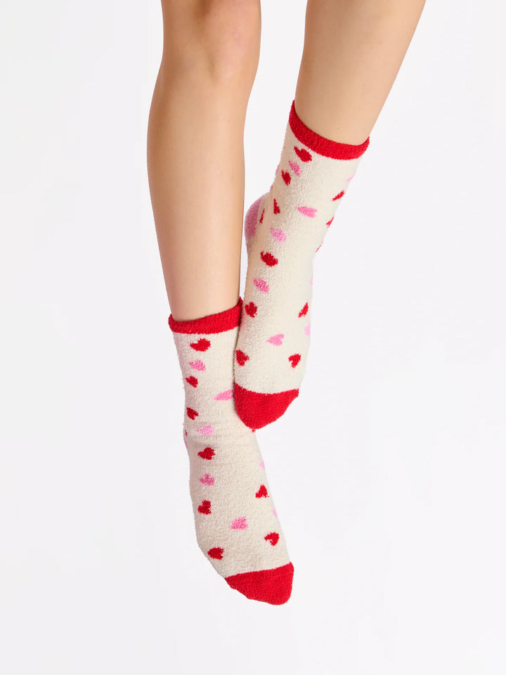 Shiraleah Candy Heart Socks, Ivory